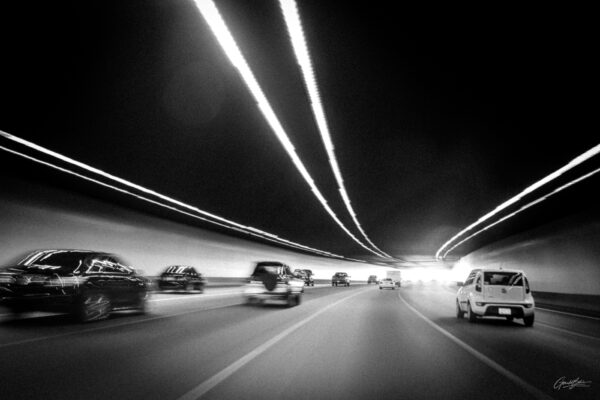 sous le tunnel, impression de vitesse